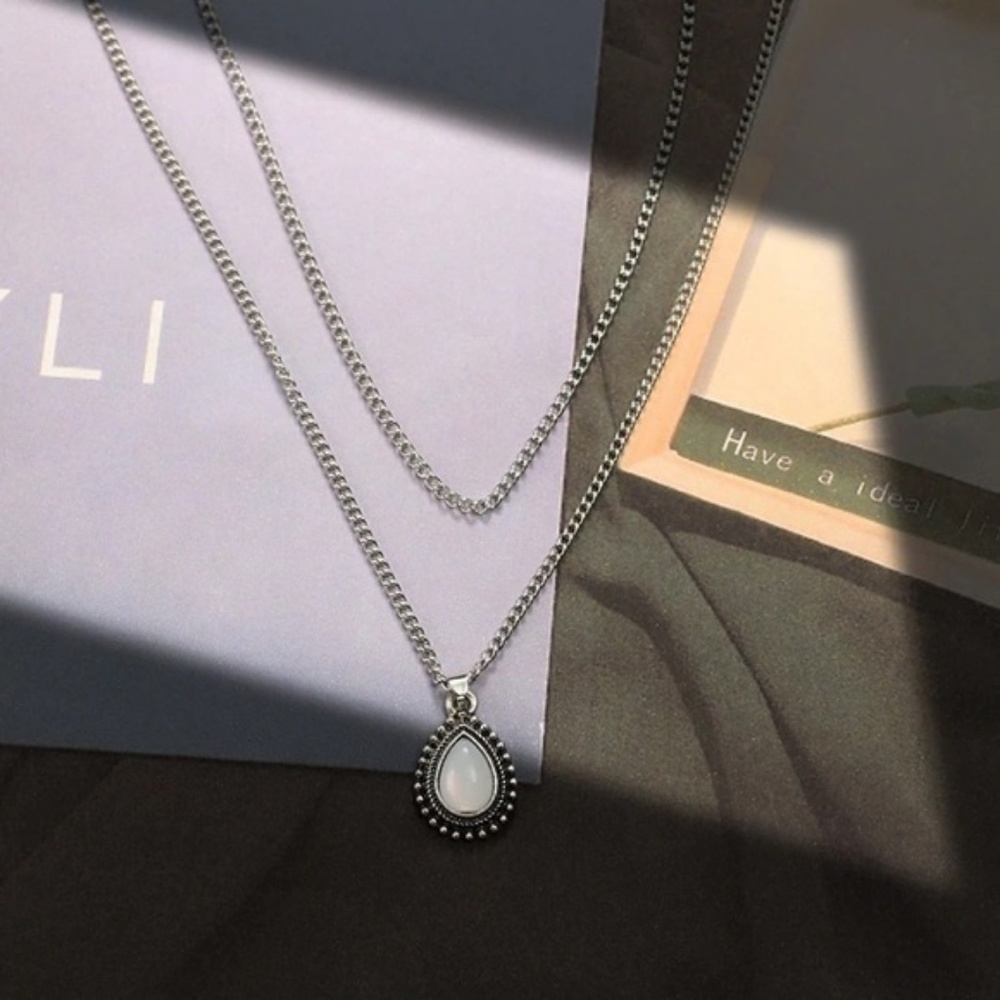 Silver Layered Necklace - Picture 5 of 6